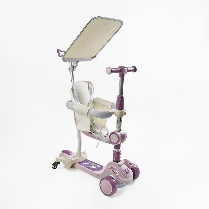 Дитячий триколісний Самокат 5в1 "Skyper" (FJ-33822) світло, укр. озвучка, з дод. колесами