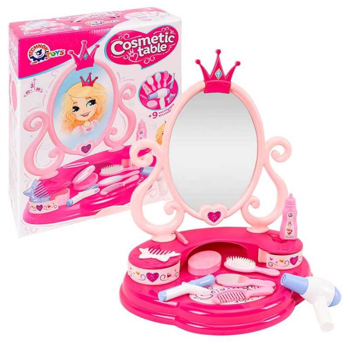Іграшка "Косметичний столик" 8676 (3) "Technok Toys", 9 аксесуарів, дзеркало, в коробці
