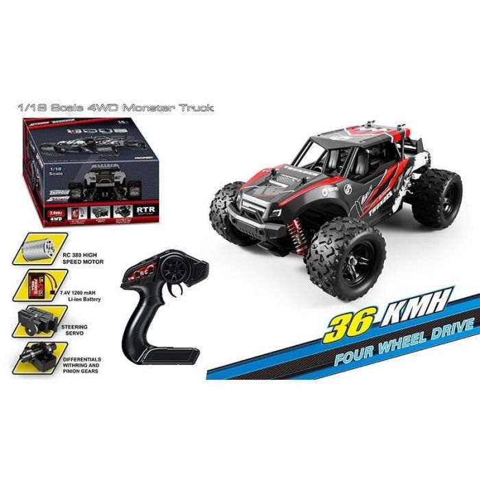 Машина на радіокеруванні HS 18311 /312 (8) акум. 7.4 V, USB-кабель, пульт 2.4 G, протиударний корпус, гумові шини, швидкість до 36 км/г, в коробці