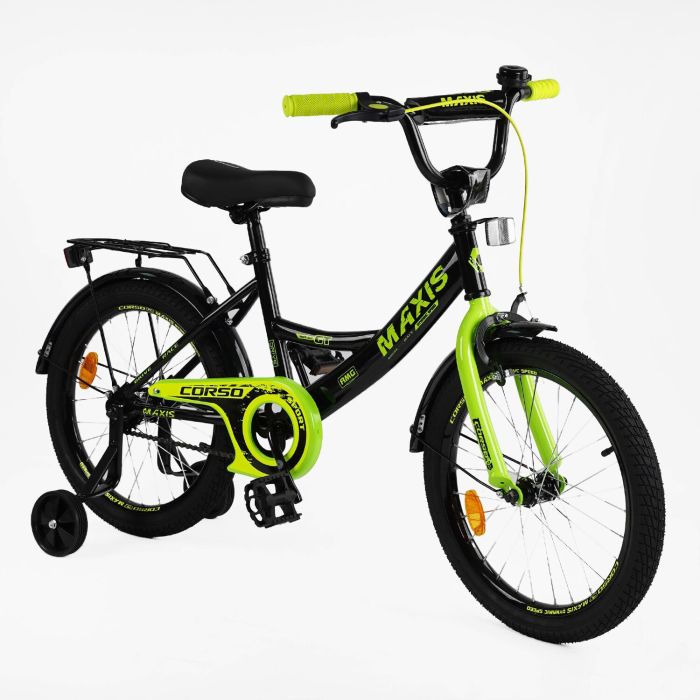 Велосипед 18" дюймів 2-х колісний "CORSO" MAXIS CL-18130 (1) ручне гальмо, дзвіночок, додаткові колеса, ЗІБРАНИЙ НА 75%, в коробці