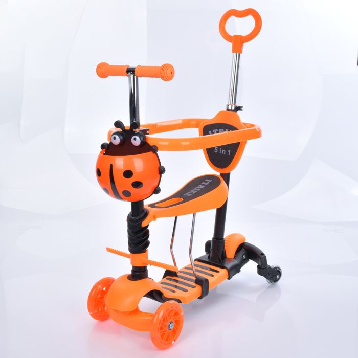 Самокат триколісний iTrike MAXI 5в1 (JR 3-101-OR) оранжевий.