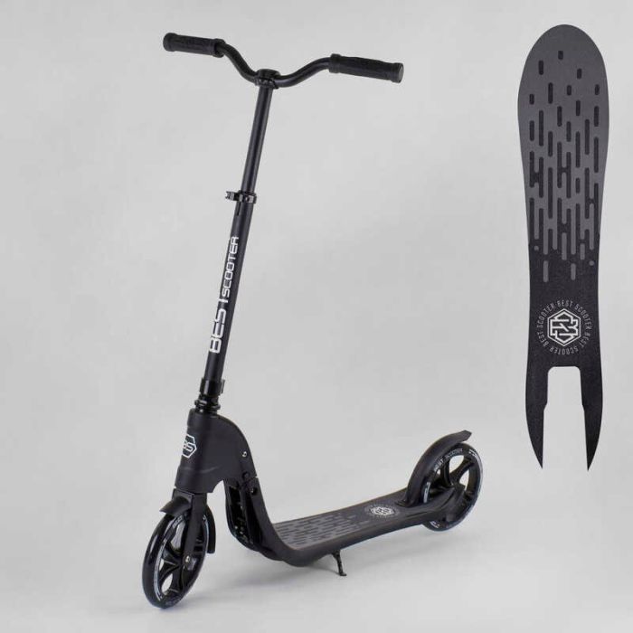 Самокат двоколісний Best Scooter Чорний (72378) з PU колесами