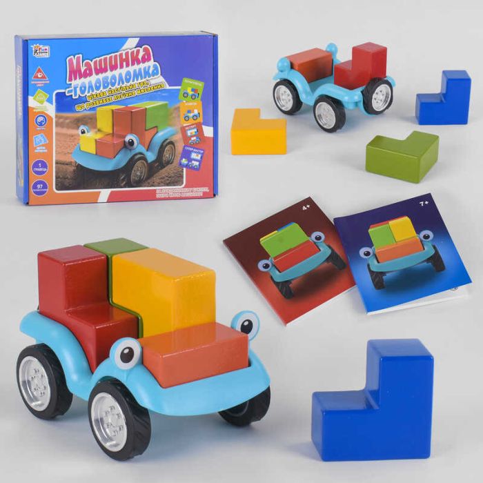 Розвиваюча гра Машинка - головоломка Fun Game, (UKB-B 0043) українською мовою