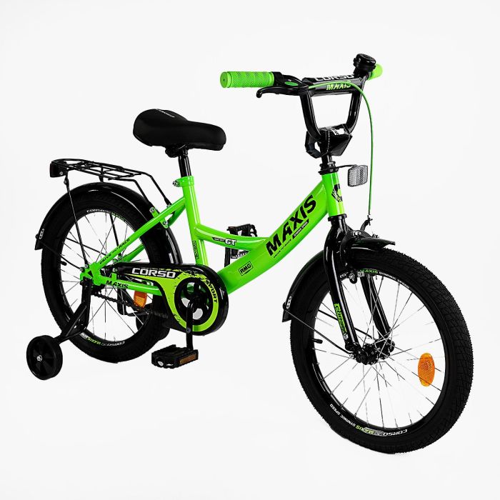 Велосипед 16" дюймів 2-х колісний "CORSO" MAXIS CL-16192 (1) ручне гальмо, дзвіночок, сидіння з ручкою, додаткові колеса, ЗІБРАНИЙ НА 75%, в коробці