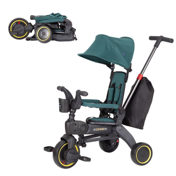 Дитячий триколісний Велосипед TILLY COMBI (T-392 GREEN) знімна батьківська ручка