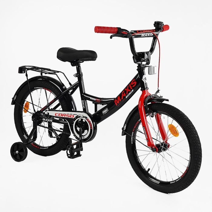 Велосипед 18" дюймів 2-х колісний "CORSO" MAXIS CL-18639 (1) ручне гальмо, дзвіночок, додаткові колеса, ЗІБРАНИЙ НА 75%, в коробці